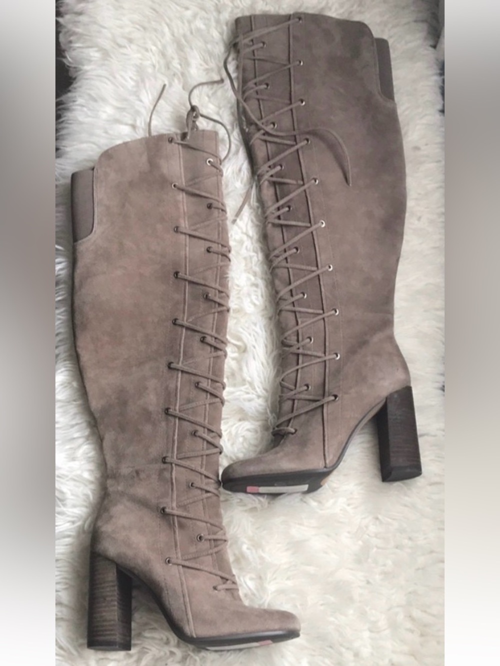 Vince Camuto Suede Lace-Up Heeled Boots